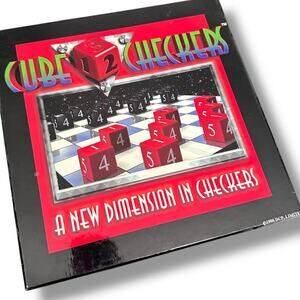 Vintage Cube Checkers Board Game - stem strategy